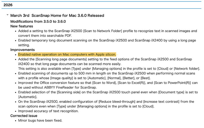 ScanSnap Home Update