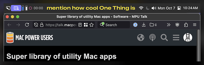 one thing