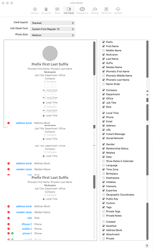 BusyContacts info panel settings