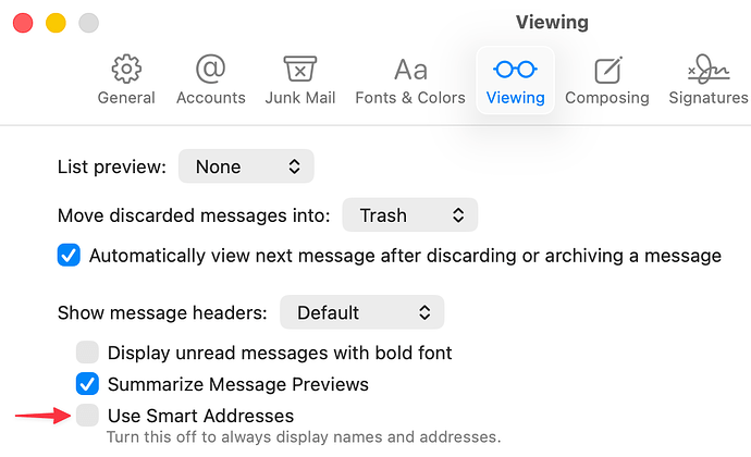 Apple Mail - Use Smart Addresses