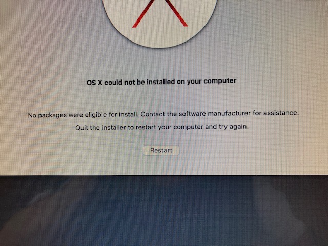 Reinstalling os x el capitan a required download is missing