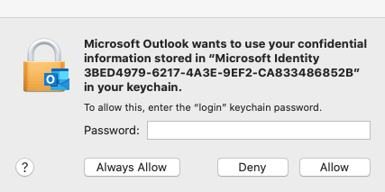 outlook for mac keeps asking for password