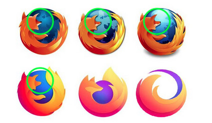 Marked up Firefox logos like phoenix