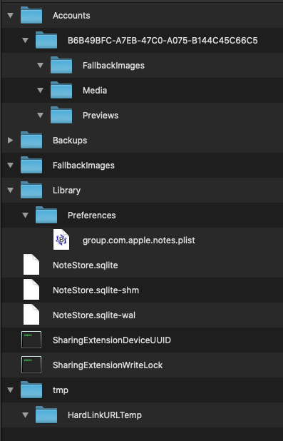 Notes app keeps deleted folders stored, but not visible. How to delete ...